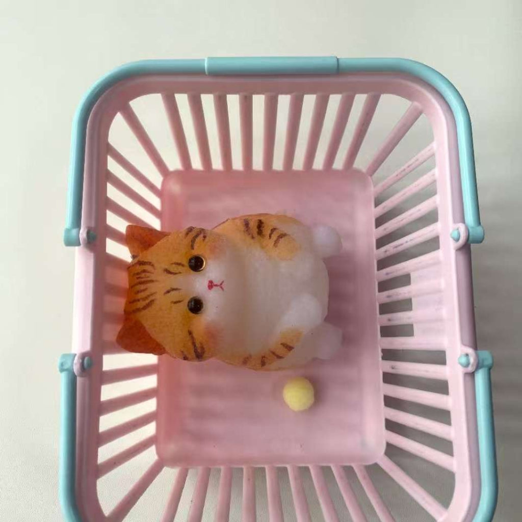 Cute Orange and White Plump Cat Stress-Relief Toy - Soft and Adorable Squishy Handcrafted Drawing Fun Stress-Relief Toy Gift