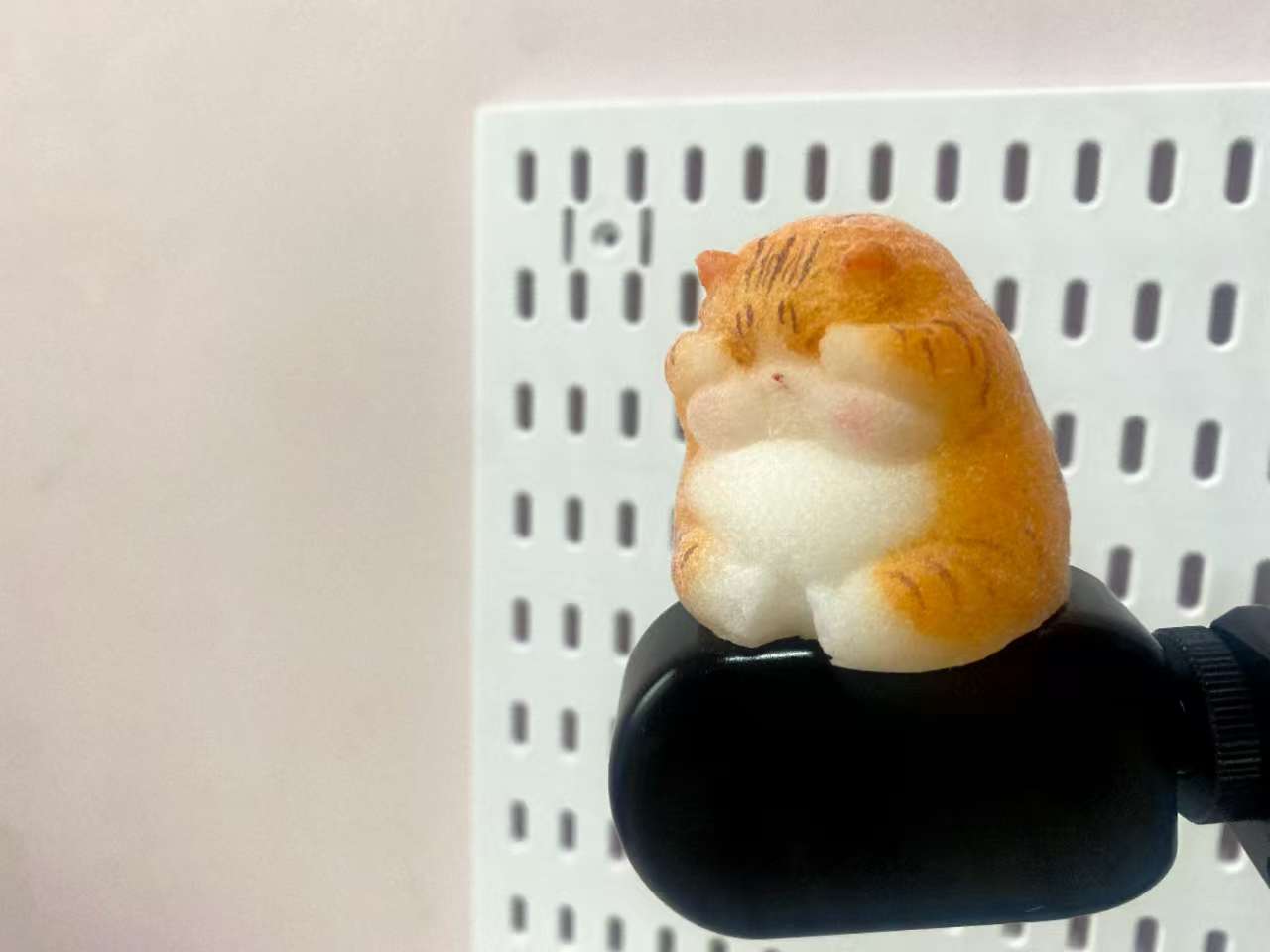 Orange and White Shy Kitten Toy - Handmade Squishy Stress-Relief Kitten Toy