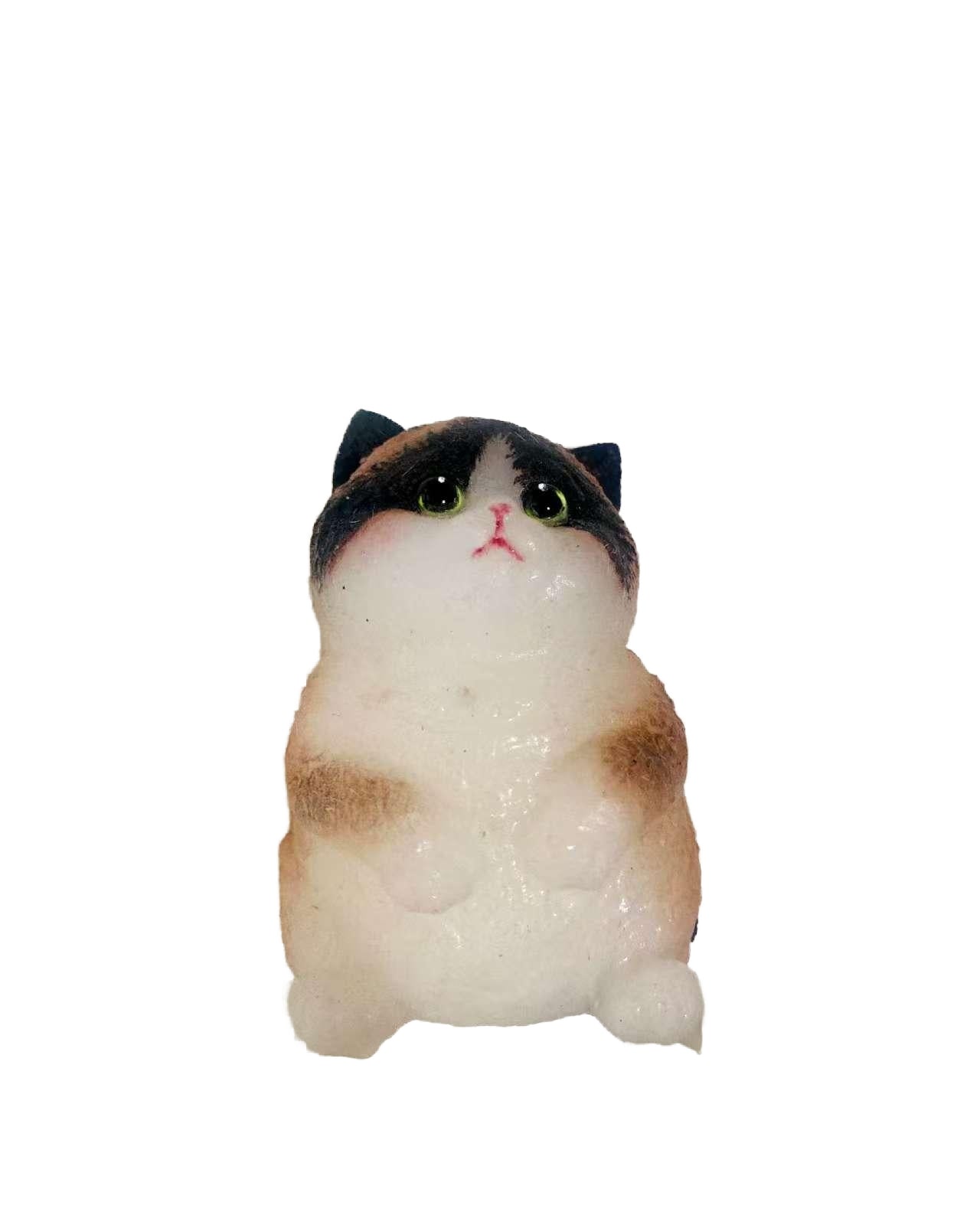 Panda-Eyed Plump Kitten - Pure Handmade Squishy Stress-Relieving Kitten Toy