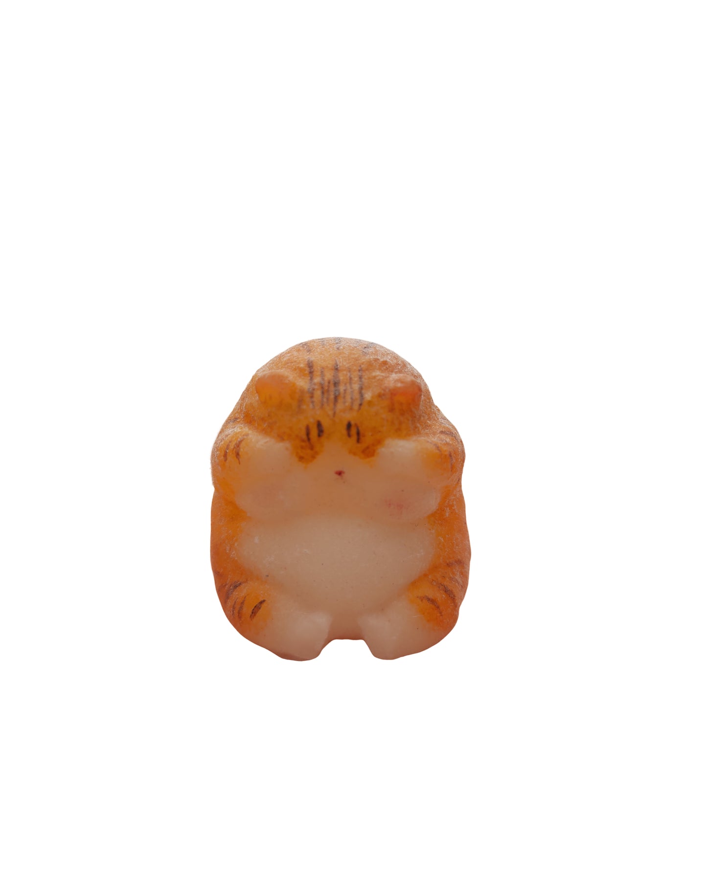 Orange and White Shy Kitten Toy - Handmade Squishy Stress-Relief Kitten Toy