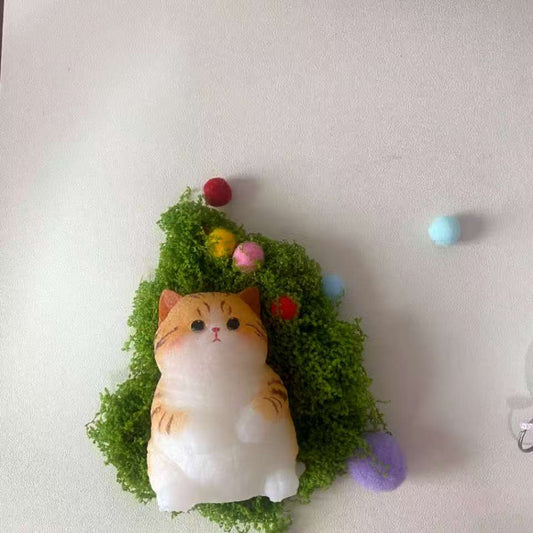 Cute Orange and White Plump Cat Stress-Relief Toy - Soft and Adorable Squishy Handcrafted Drawing Fun Stress-Relief Toy Gift