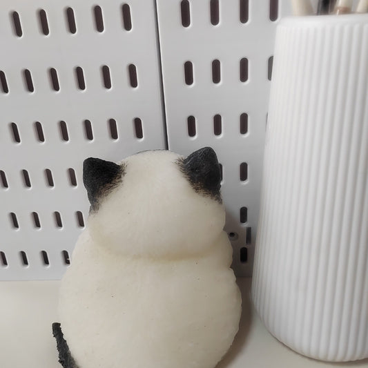 Black Siamese Fat Cat - Handmade Squishy Stress-Relief Toy