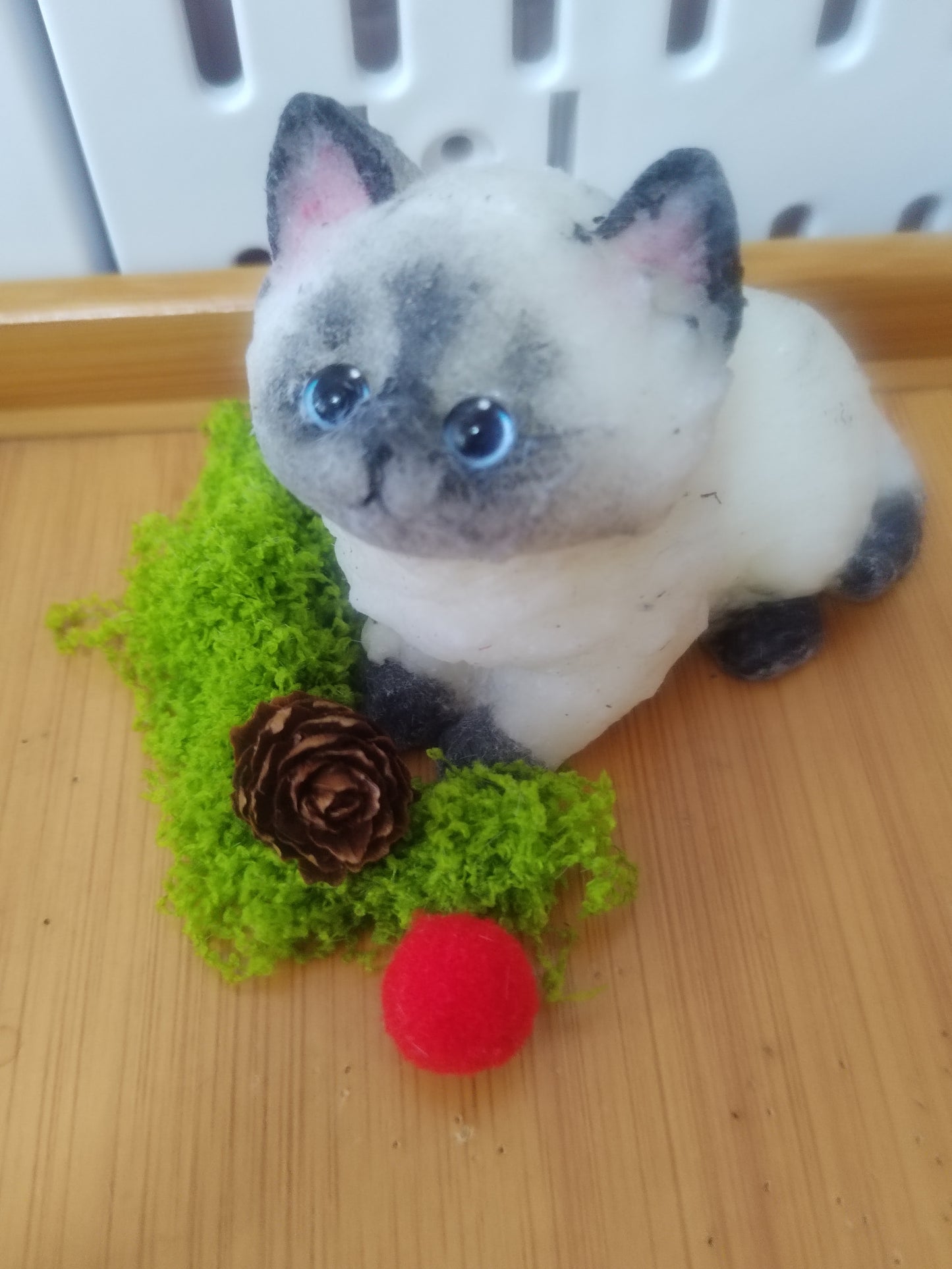 Small Black Siamese Kitten Toy - Handmade Clay Stress-Relief Squishy Kitten Toy