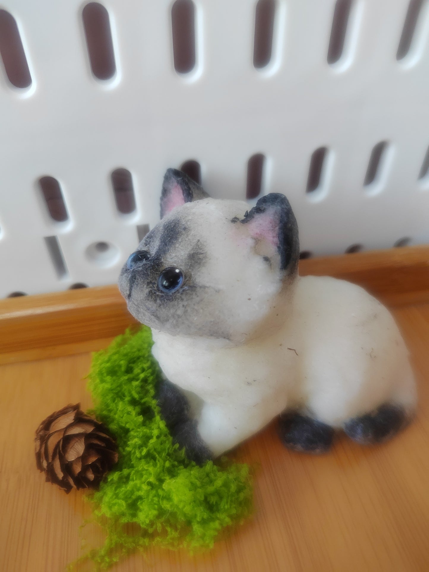 Small Black Siamese Kitten Toy - Handmade Clay Stress-Relief Squishy Kitten Toy