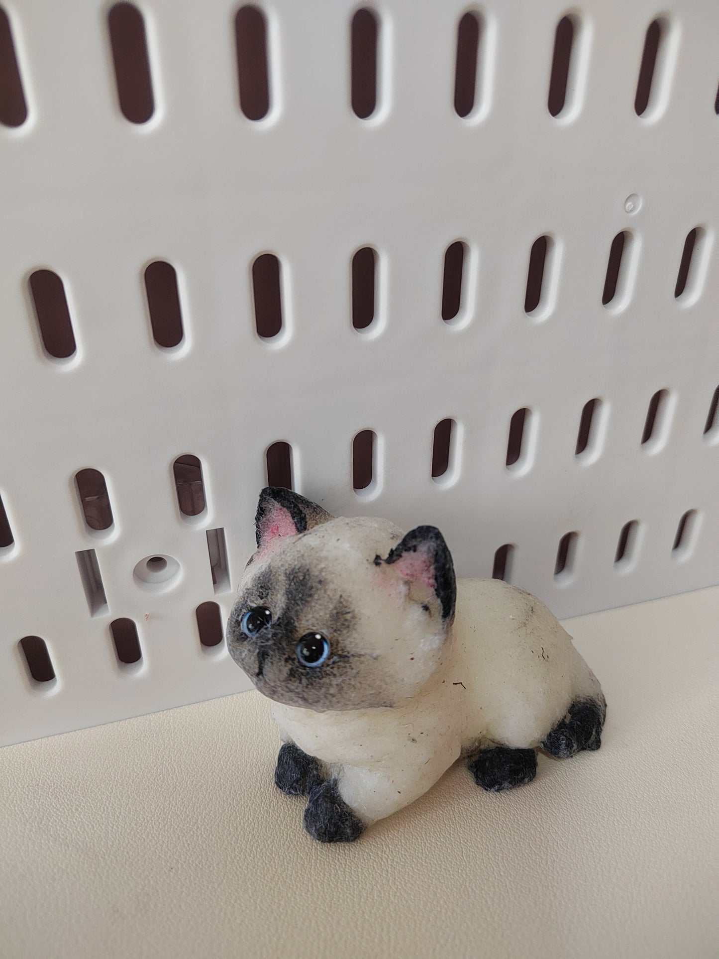 Small Black Siamese Kitten Toy - Handmade Clay Stress-Relief Squishy Kitten Toy