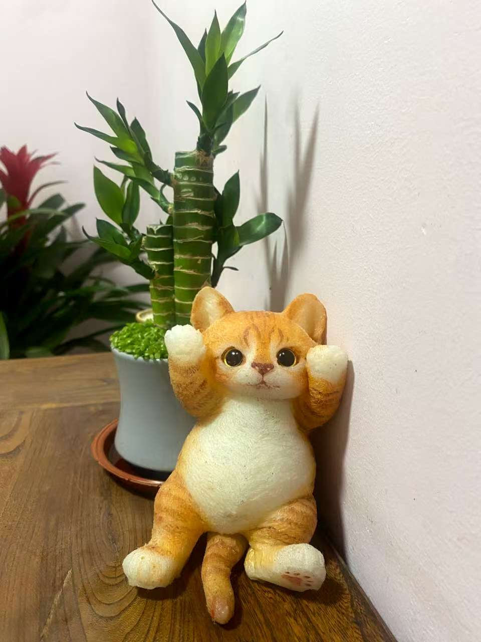Orange and White Long Striped Cat - Handmade Soft and Squishy Stress-Relieving Cat Toy