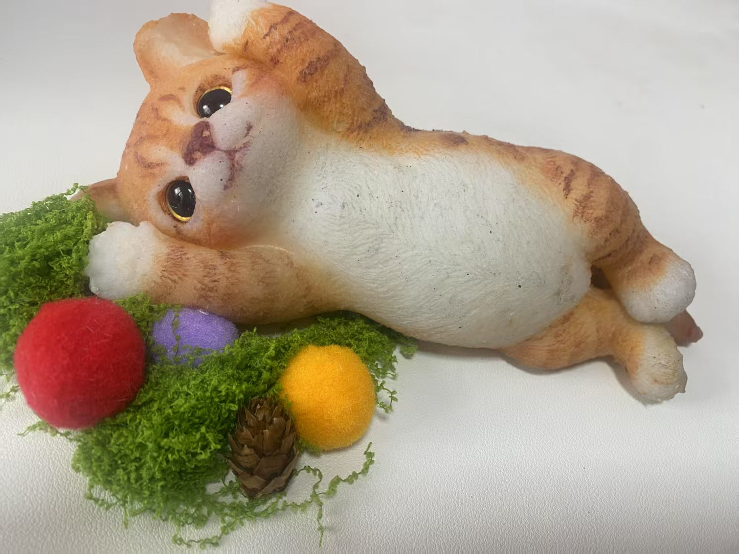 Orange and White Long Striped Cat - Handmade Soft and Squishy Stress-Relieving Cat Toy