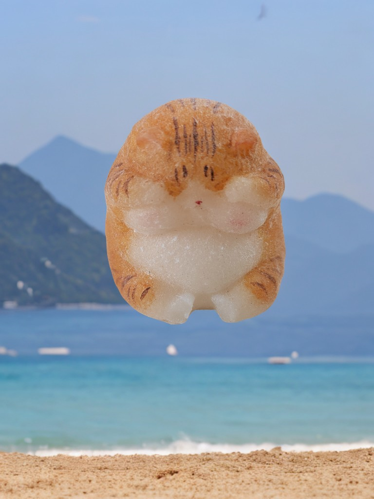 Orange and White Shy Kitten Toy - Handmade Squishy Stress-Relief Kitten Toy