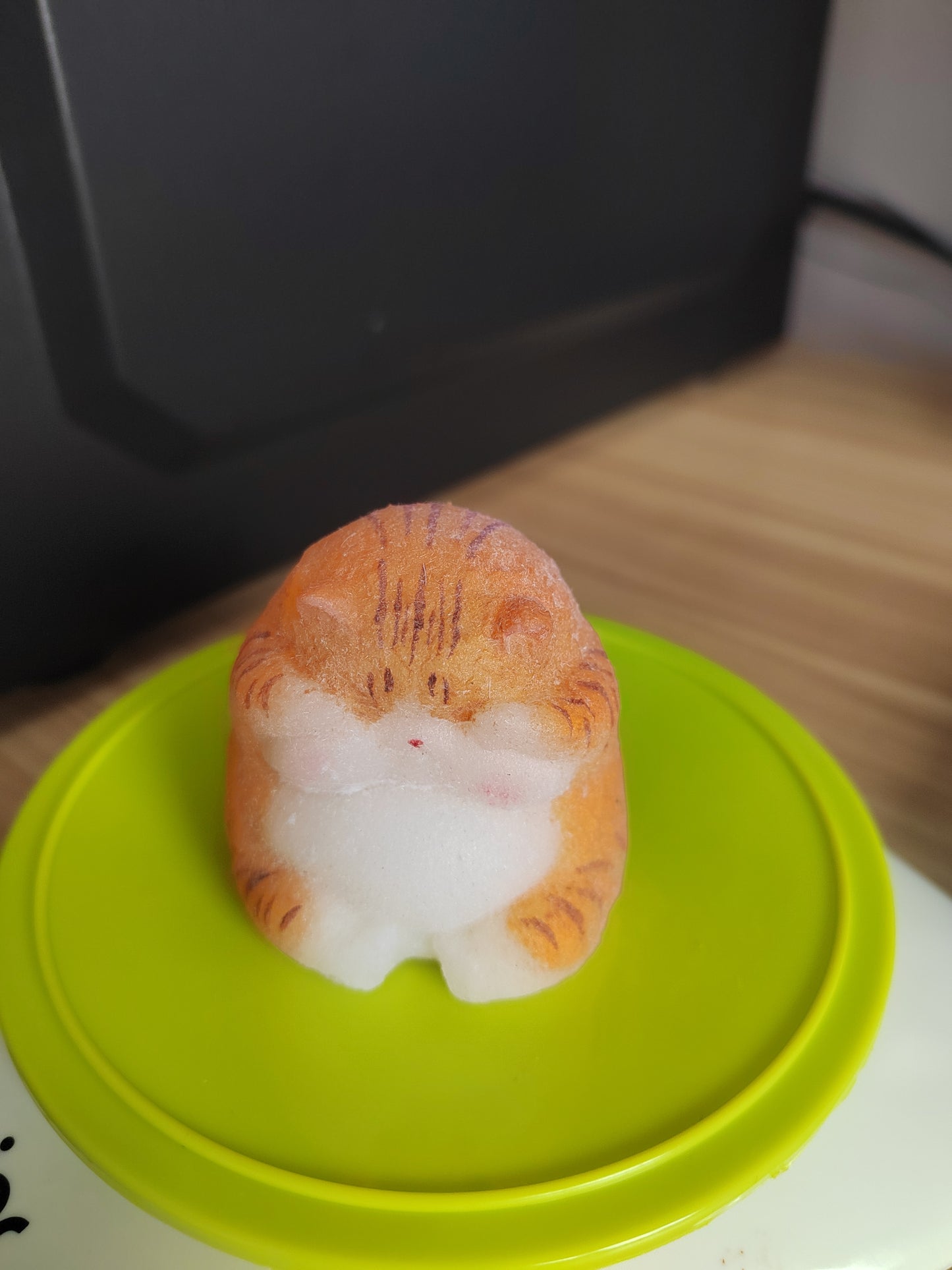 Orange and White Shy Kitten Toy - Handmade Squishy Stress-Relief Kitten Toy