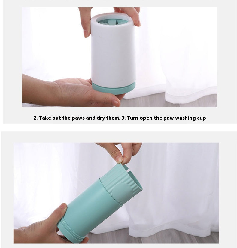 Pet Foot Cleaning Magic Tool: Cat Cleaning Paw Washer, Dog Silicone Foot Cup, Semi-Automatic Design