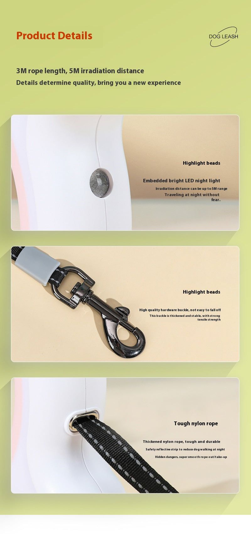 New Retractable Leash with Lighting Feature: A New Choice for Safe Pet Walking