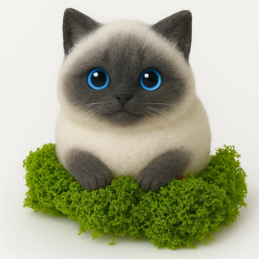 Black Siamese Fat Cat - Handmade Squishy Stress-Relief Toy