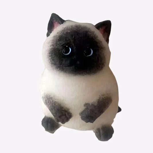 Black Siamese Plump Kitten - Hand-Painted DIY Stress-Relieving Squishy Kitten Toy